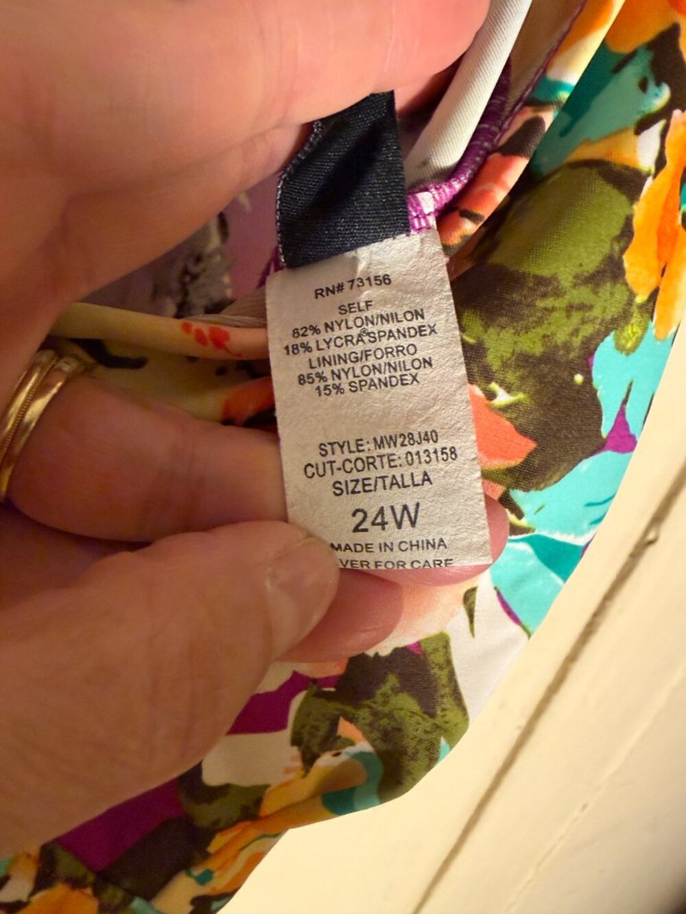 Maxine of Hollywood Spring Bouquet Empire Swim Dress Sz 24 - Picture 7 of 8